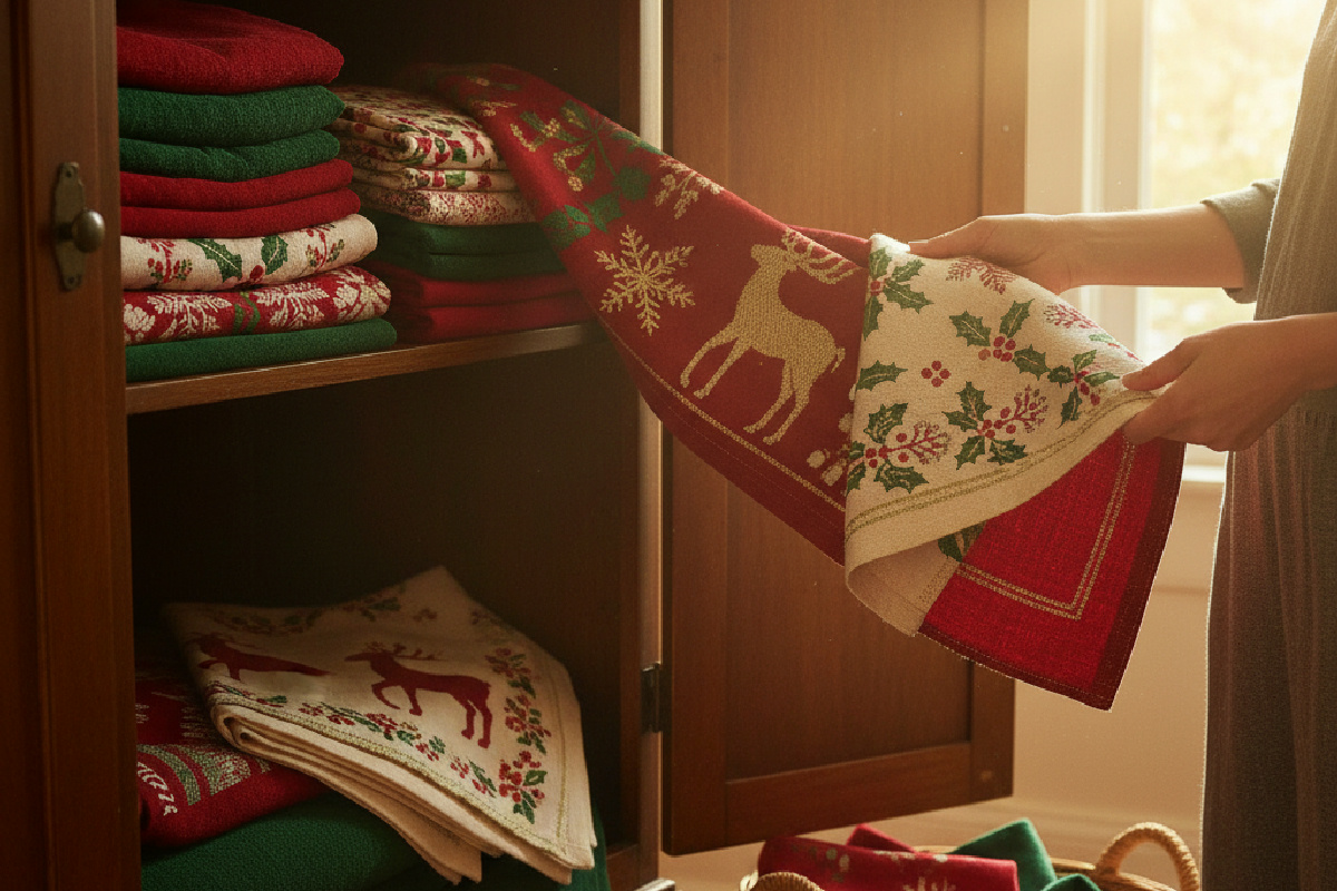 Tovaglie e tovaglioli natalizi in armadio: il momento migliore per lavarli e stupire gli ospiti